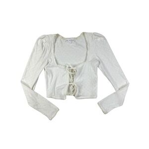 All The Ways - Alexie Tie front Sweater in Ivory White
